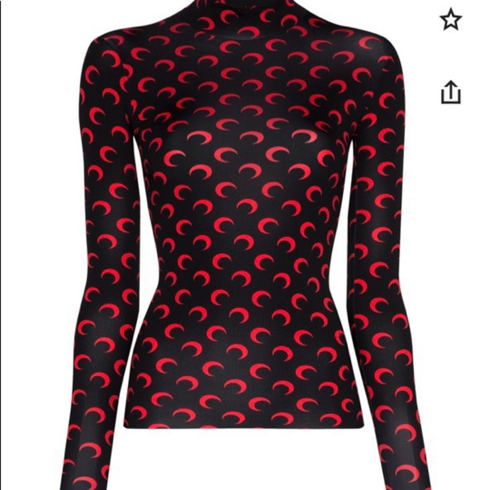 Marine Serre crescent moon-print turtleneck top